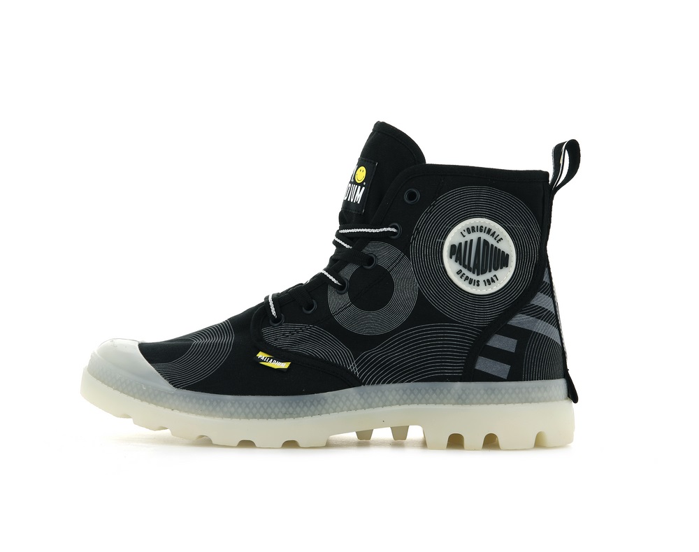 Botas Palladium PAMPA SMILEY GITD Hombre Gris Oscuro | Costa Rica-53670